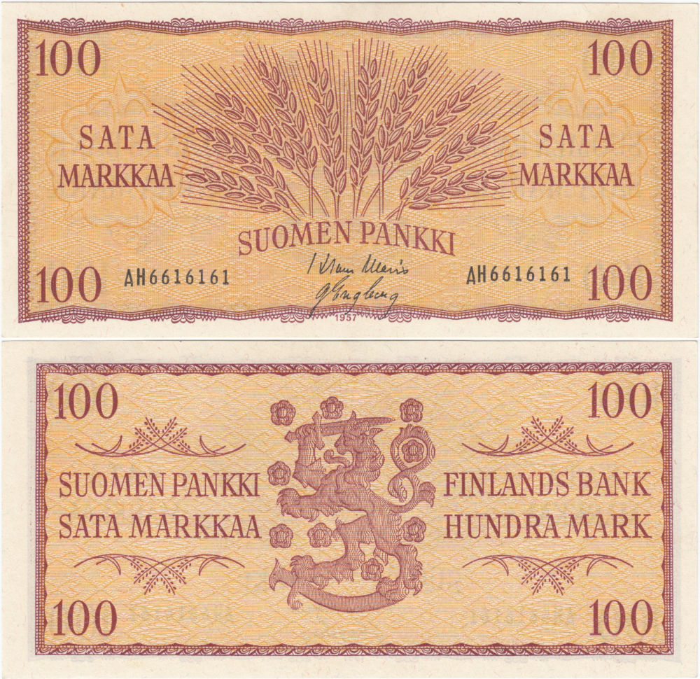100 Markkaa 1957 AH6616161